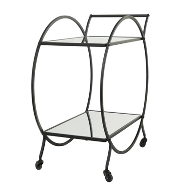 Contemporary Glam Metal Bar Cart - Olivia & May 3 Contemporary Glam Metal Bar Cart - Olivia & May