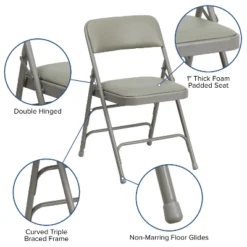 Emma And Oliver 4 Pack Home & Office Portable Party Events Padded Metal Folding Chair -Restaurant Furniture Store GUEST 1c1d5395 402c 4dbd bb21 d033336b5263