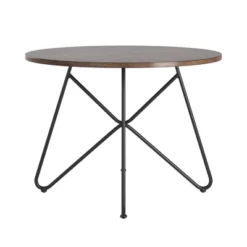 42" Leonard Round Dining Table With Black Iron Legs Walnut Finish - Inspire Q -Restaurant Furniture Store GUEST 1c6ac3fc 72b1 4bda a26f 95cbc727bbc4