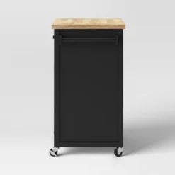 Windham Wood Top Kitchen Cart - Black - Threshold™ -Restaurant Furniture Store GUEST 1cdd1e03 5571 4873 a483 1e00574e2a6f
