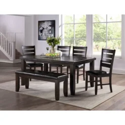 Urbana Extendable Dining Table Wood/Espresso With Black Faux Leather - Acme Furniture -Restaurant Furniture Store GUEST 1db66c24 acd5 4409 ab37 f1648e9956a3