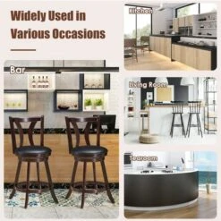 Costway Set Of 2 Swivel Bar Stool 24'' Counter Height Leather Padded Dining Kitchen Chair 15 Costway Set Of 2 Swivel Bar Stool 24'' Counter Height Leather Padded Dining Kitchen Chair -Restaurant Furniture Store GUEST 1db8c83d 8691 4b57 9324 f73b37f5701a