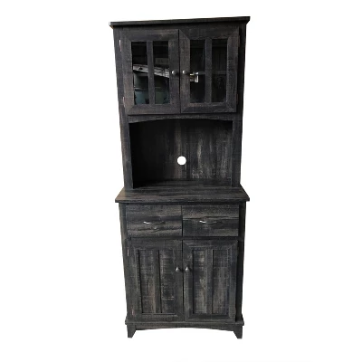 Home Source Microwave Stand With Top And Bottom Cabinets 5 Home Source Microwave Stand With Top And Bottom Cabinets - Image 3