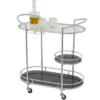 Contemporary Metal 3-Tier Oval Bar Cart Silver - Olivia & May 2 Contemporary Metal 3-Tier Oval Bar Cart Silver - Olivia & May -Restaurant Furniture Store GUEST 1dd46658 fcfa 488a b4da 33f6fc9806f4