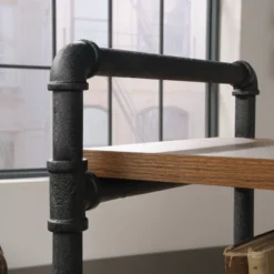 Iron City Multi Purpose Cart Checked Oak - Sauder -Restaurant Furniture Store GUEST 1e04cdac d04c 4aa3 97be 97f32130c5c9