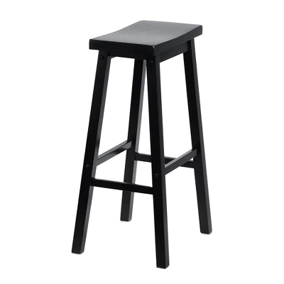 PJ Wood Classic Saddle-Seat 29" Tall Kitchen Counter Stools For Homes, Dining Spaces, And Bars With Backless Seats And 4 Square Legs, Black (8 Pack) 4 PJ Wood Classic Saddle-Seat 29" Tall Kitchen Counter Stools For Homes, Dining Spaces, And Bars With Backless Seats And 4 Square Legs, Black (8 Pack) - Image 2