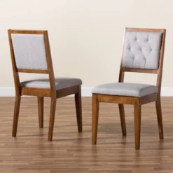 2pc Gideon Wood Dining Chair Set - Baxton Studio -Restaurant Furniture Store GUEST 1e66eeb4 85bb 434e 94af 5a09bc24aaa6