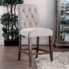2pk Brandta Button Tufted Counter Height Barstool Beige/Rustic Oak - HOMES: Inside + Out -Restaurant Furniture Store GUEST 1e9cc26b 54c5 4c9a 9630 bf1303b69636