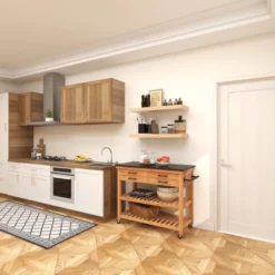 Coastal Wood Kitchen Cart Brown - Olivia & May -Restaurant Furniture Store GUEST 1eb14305 08f9 48c8 84a8 5ebdfbf156f3