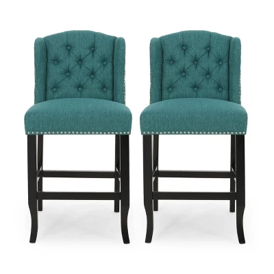 Set Of 2 Foxcroft Wingback Counter Height Barstools - Christopher Knight Home 12 Set Of 2 Foxcroft Wingback Counter Height Barstools - Christopher Knight Home - Image 10
