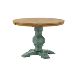 Delaney Two Toned Round Solid Wood Top Dining Table - Inspire Q -Restaurant Furniture Store GUEST 1f12f9ce eb0d 40ca 9f07 feb8f1eaa3e8