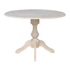Blake Round Drop Leaf Table Unfinished - International Concepts