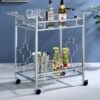 Buncrana Glass Top Serving Cart Chrome - MiBasics -Restaurant Furniture Store GUEST 21a85ae4 f474 47ba 8528 f86583ebb599