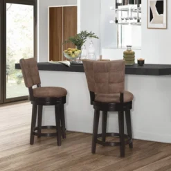 26" Kaede Wood And Upholstered Swivel Counter Height Barstool Black/Chestnut - Hillsdale Furniture 17 26" Kaede Wood And Upholstered Swivel Counter Height Barstool Black/Chestnut - Hillsdale Furniture -Restaurant Furniture Store GUEST 227c8c53 0ee9 41e2 becf 77cf6eef17df