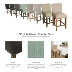 24" Upholstered Counter Height Barstool With Nailheads - HomePop -Restaurant Furniture Store GUEST 23026158 f330 4606 8c4d 86def1fd1a39