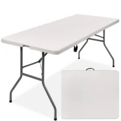 Best Choice Products 6ft Plastic Folding Table, Indoor Outdoor Heavy Duty Portable W/ Handle, Lock For Picnic -Restaurant Furniture Store GUEST 2318d642 8c84 481c 8ecf cf68841e5f6a