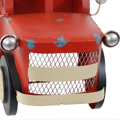 Sunnydaze Decor Sunnydaze Rustic Truck Metal Wine Rack - Red 4 Sunnydaze Decor Sunnydaze Rustic Truck Metal Wine Rack - Red - Image 2