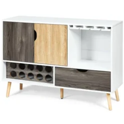 Costway Mid-Century Buffet Sideboard Wooden Storage Cabinet W/ Wine Rack & Glass Holder -Restaurant Furniture Store GUEST 23b7f785 b77b 417e 86b6 2daa1648aae2