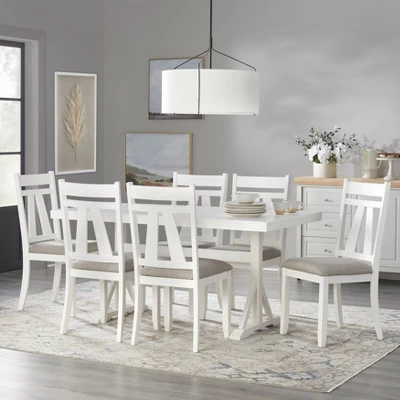 Miller Rectangular Trestle Base Dining Table White - Lifestorey 5 Miller Rectangular Trestle Base Dining Table White - Lifestorey - Image 3