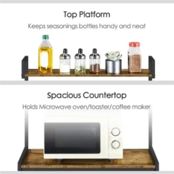 Yaheetech 5-Tier 56" H Baker’s Rack With Wire Basket & Power Outlets, Rustic Brown -Restaurant Furniture Store GUEST 24fa35f6 b5c3 4b82 a08e 1021846196d0