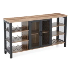 Jomeed Modern Industrial Farmhouse Metal Frame Wooden Buffet Coffee Entertainment Cabinet With Removable Wine Bottle And Stemware Racks -Restaurant Furniture Store GUEST 252a0a95 baf7 440d a943 d775c92f8e8b