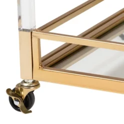 Savannah Metal And Glass Wine Cart Gold/Clear - Baxton Studio -Restaurant Furniture Store GUEST 258654ba 7fca 4560 8efe 92bcc4743b5a