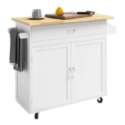 Kitchen Island With Spice Rack And Storage Cabinet – Rolling Cart With Drawers To Use As Coffee Bar, Microwave Stand Or Storage By Lavish Home (White) -Restaurant Furniture Store GUEST 25e646de f385 4d9f 892b b34429350c4c