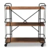 Neal Metal And Wood Kitchen Serving Cart Walnut/Black - Baxton Studio -Restaurant Furniture Store GUEST 26a7a15a 08c8 4b17 bba9 78c487e74c4d