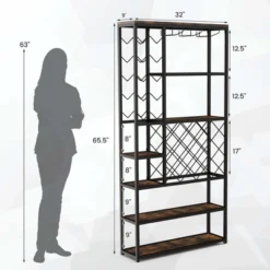 Costway Industrial Wine Rack Multi-purpose Freestanding Bakers Rack With Glass Holder 13 Costway Industrial Wine Rack Multi-purpose Freestanding Bakers Rack With Glass Holder -Restaurant Furniture Store GUEST 27c34630 2785 4800 b86d 269480eaf546