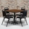 Emma And Oliver 36" Square Laminate X-Base Table Set With 4 Banquet Chairs -Restaurant Furniture Store GUEST 28636cd1 0198 46a2 bc67 735156922613