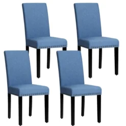 Costway Set Of 4 Fabric Dining Chairs W/Nailhead Trim -Restaurant Furniture Store GUEST 28eb80f1 6e27 46f5 9ed7 f95d62dca5c6