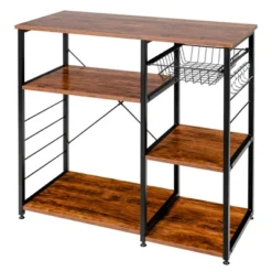 Costway Industrial Kitchen Baker's Rack Microwave Stand Utility Home Shelf W/ 6 Hooks 25 Costway Industrial Kitchen Baker's Rack Microwave Stand Utility Home Shelf W/ 6 Hooks -Restaurant Furniture Store GUEST 29a33c61 6274 4c17 a292 23c61ae69059