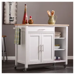 Martinsen Kitchen Cart - White - Aiden Lane -Restaurant Furniture Store GUEST 2aaf7218 8eb0 4f80 9bed 626313f5bbf3