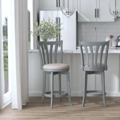 25.75" Savana Swivel Counter Height Barstool Blue (Wirebrush)/Cream - Hillsdale Furniture -Restaurant Furniture Store GUEST 2b7eafdb 5b6c 44b1 baaf 0b9775909550