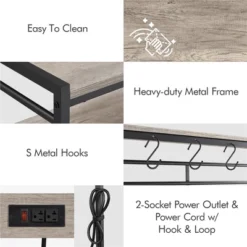 Yaheetech 4-tier 64" H Kitchen Baker's Rack With Power Outlet, Gray -Restaurant Furniture Store GUEST 2baf5317 8767 46a4 a714 c2266e311b22