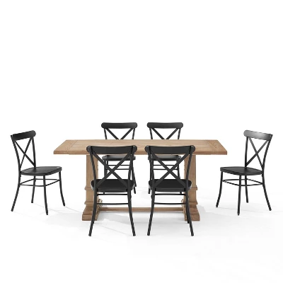 7pc Joanna Dining Set With 4 Camille Chairs Matte Black - Crosley 8 7pc Joanna Dining Set With 4 Camille Chairs Matte Black - Crosley - Image 6