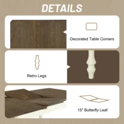 5 PCS Mid-Century Extendable Dining Table Set With 15inch Butterfly Leaf And 4 Upholstered Chairs-ModernLuxe -Restaurant Furniture Store GUEST 2bdf47d8 b0eb 4184 9735 ac34a264edfe