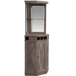 Home Source Charcoal Corner Bar Unit With Built-in Wine Rack And Lower Cabinet -Restaurant Furniture Store GUEST 2d86fab2 29ab 420c 994b d861911df342