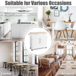 Costway Rolling Kitchen Cart Island Heavy Duty Storage Trolley Cabinet Utility White -Restaurant Furniture Store GUEST 301bc2e3 915c 42c5 bc12 4b10e639d2c1