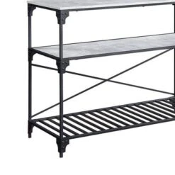47" Jakob Kitchen Island Black/Concrete Finish - Acme Furniture