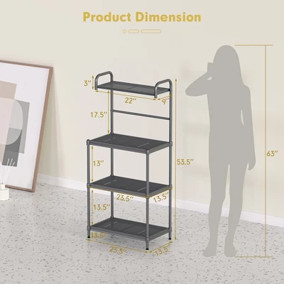 Costway 4-Tier Baker's Rack Microwave Oven Stand Shelves Kitchen Storage Rack Organizer 4 Costway 4-Tier Baker's Rack Microwave Oven Stand Shelves Kitchen Storage Rack Organizer - Image 2