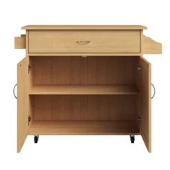 Kitchen Island With Spice Rack And Storage Cabinet - Rolling Cart With Drawers To Use As Coffee Bar, Microwave Stand, Or Storage By Lavish Home (Oak) -Restaurant Furniture Store GUEST 329cd694 3afa 4b2a a37c 541514aba427