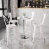 Emma And Oliver 23.75" Round 26.25" - 35.75 Adjustable Height White Wood Table -Restaurant Furniture Store GUEST 33f52501 5905 4577 b566 05dec9853fbb