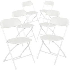 Emma And Oliver Set Of 6 Stackable Folding Plastic Chairs - 650 LB Weight Capacity -Restaurant Furniture Store GUEST 349aa8a1 4804 4e1a 97c1 aed18e50e59b