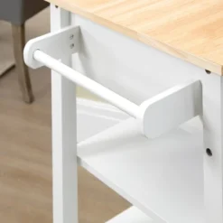 HOMCOM Compact Kitchen Island Cart On Wheels, Rolling Utility Trolley Cart With Storage Shelf & Drawer For Dining Room -Restaurant Furniture Store GUEST 34ecadac 07ad 46d2 8c15 d44b1035218f