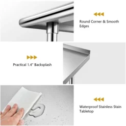 Costway Stainless Steel Table For Prep & Work W/ Backsplash 17 Costway Stainless Steel Table For Prep & Work W/ Backsplash -Restaurant Furniture Store GUEST 3635c4ff fdd3 40f0 a476 6282d61078f8