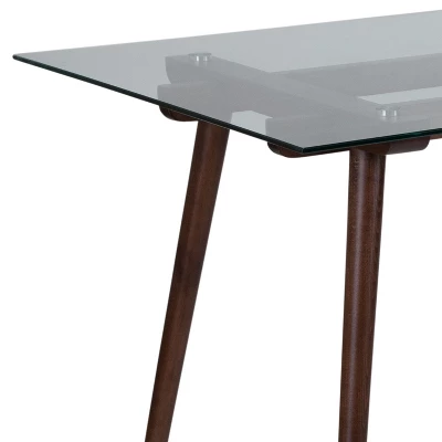 Merrick Lane 31.5" X 55" Rectangular Solid Wood Table With Glass Top 11 Merrick Lane 31.5" X 55" Rectangular Solid Wood Table With Glass Top - Image 9