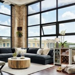 LuxenHome Distressed White And Gray Wood 1-Door Storage Wine Cabinet -Restaurant Furniture Store GUEST 36de6cf7 bbf7 4dbe 9611 c5388c17172b