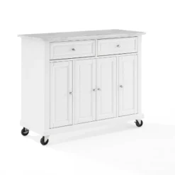 Avery Kitchen Island/Cart Distressed White/White Marble - Crosley -Restaurant Furniture Store GUEST 36f4b3a4 6133 4567 b84f a08b122b159e
