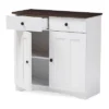 Lauren TwoTone And Buffet Kitchen Cabinet With Two Doors And Two Drawers White/Dark Brown - Baxton Studio -Restaurant Furniture Store GUEST 3707ddd5 5070 4e4d 9ee8 8e484a7d6d7c